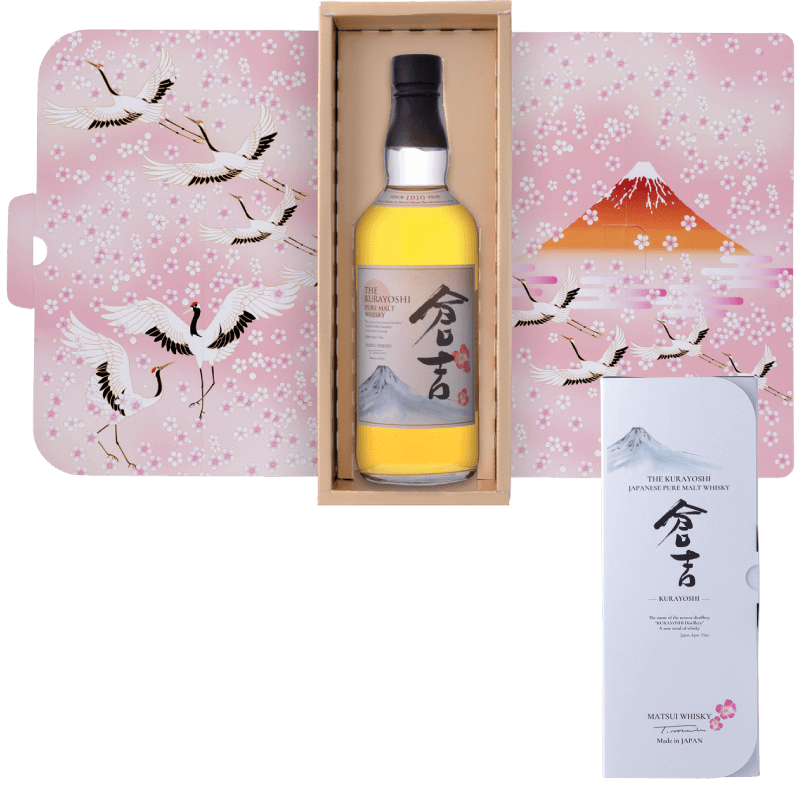 ウイスキーの箱を開けば富士・鶴・桜の絵が現れる免税店限定上品